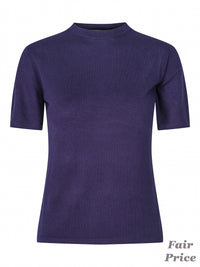 Timeless short-sleeved t-shirt in exclusive cashmere silk Navy blue