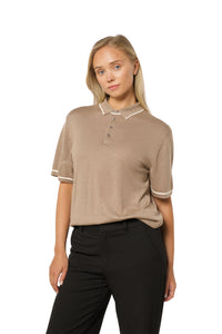 Polo in cashmere and silk mix nature
