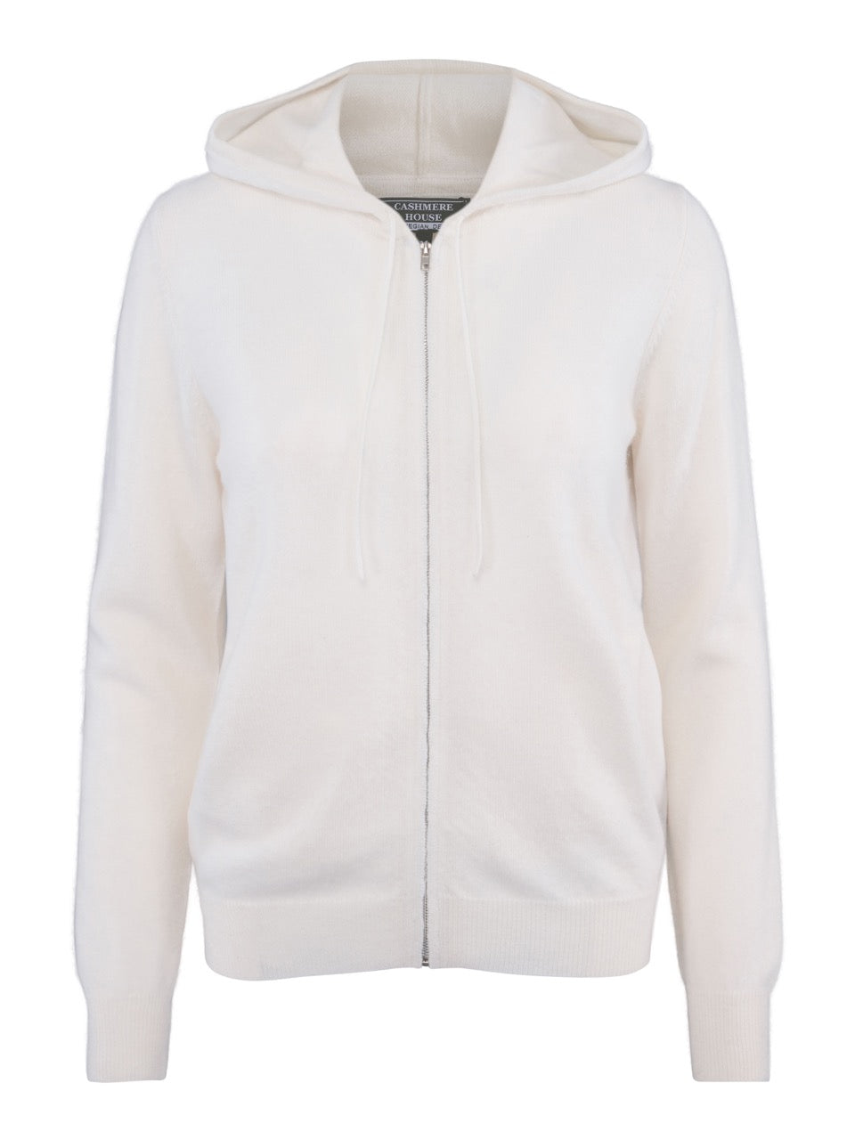 White cashmere hoodie jacket