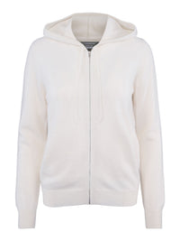White cashmere hoodie jacket