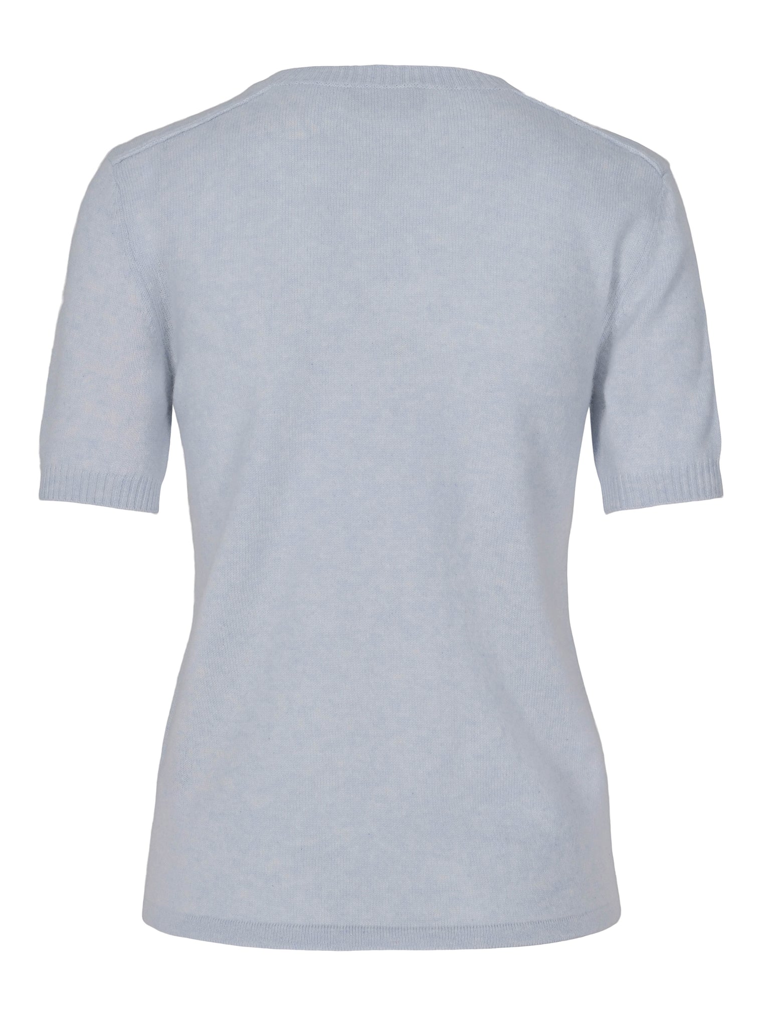 Short-sleeved cashmere t-shirt grey-blue