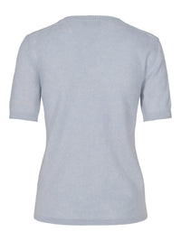 Short-sleeved cashmere t-shirt grey-blue