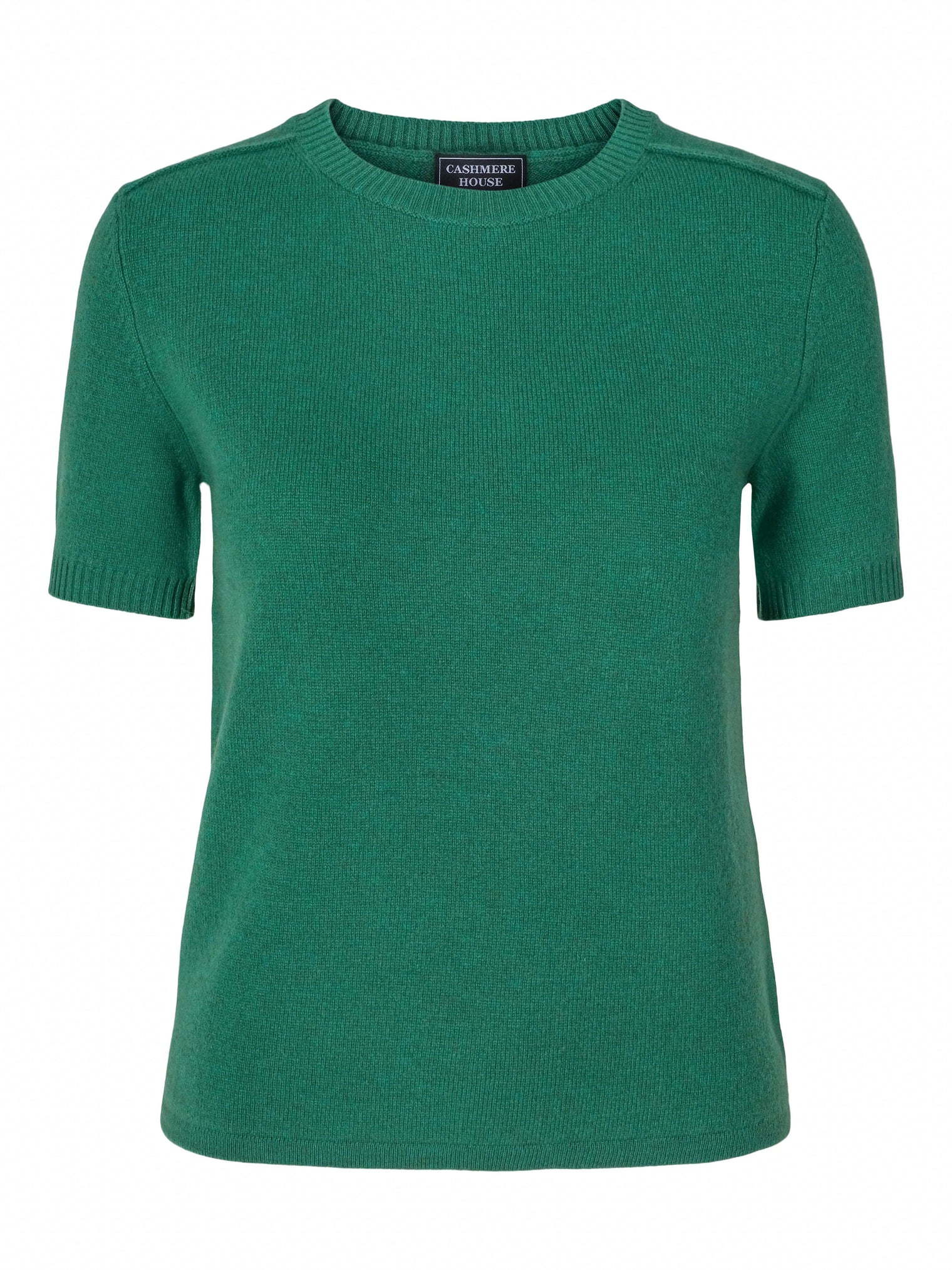 Short-sleeved cashmere t-shirt green