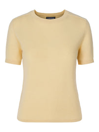 Short-sleeved cashmere t-shirt yellow