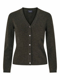 Classic cashmere cardigan moss green