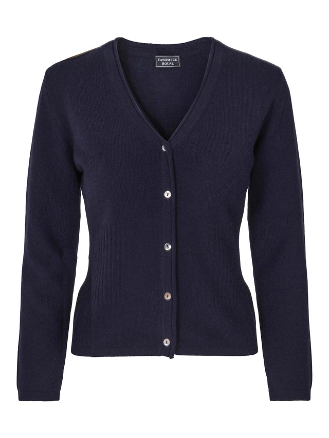 Classic cashmere cardigan navy blue