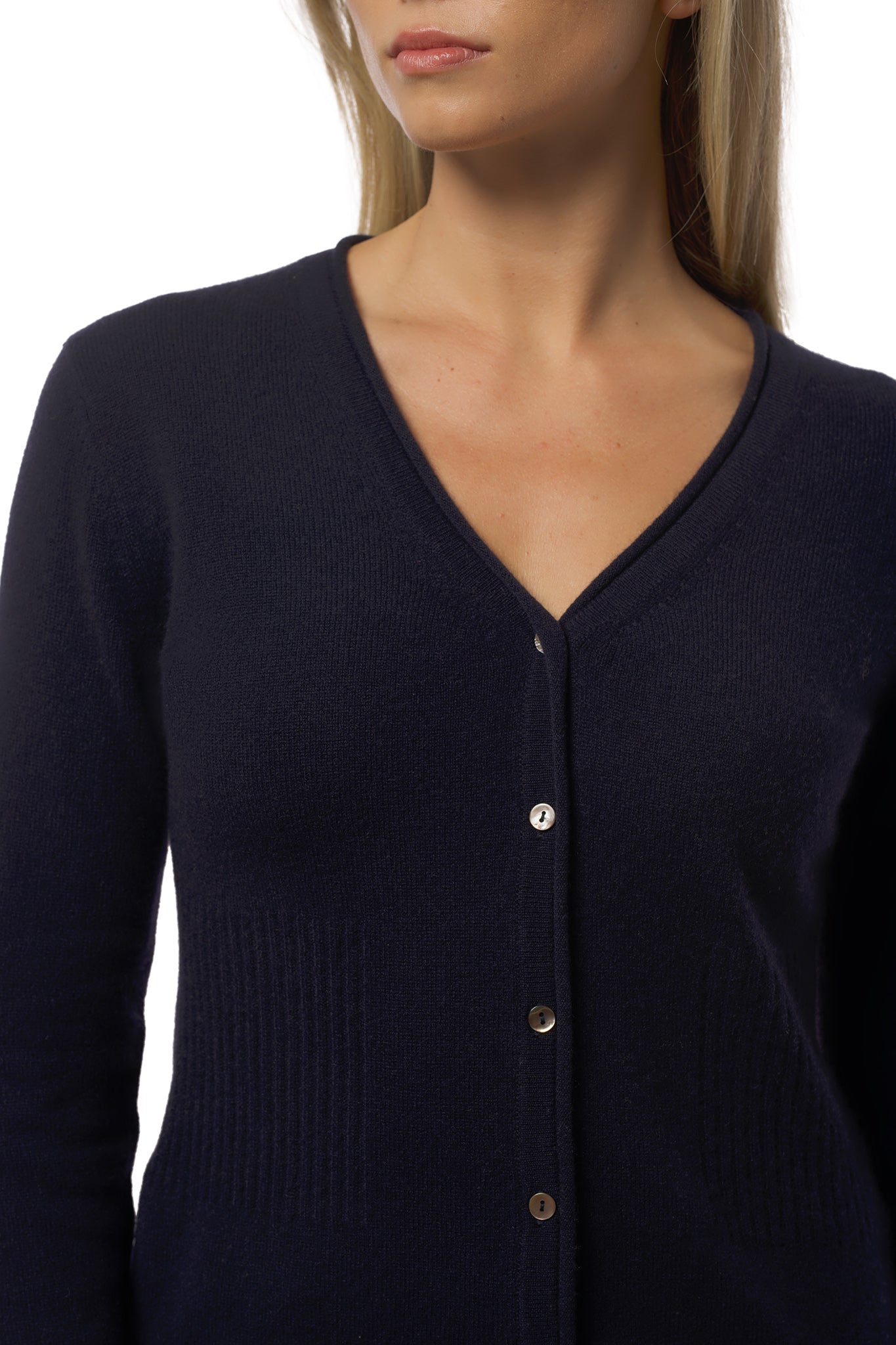 Classic cashmere cardigan navy blue
