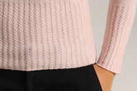 Round Neck Cable Knit Cashmere Sweater – Blossom