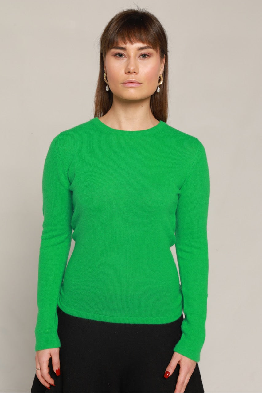 Round Neck Cashmere Sweater – Green