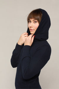 Kashmir hooded jacket navy blue 
