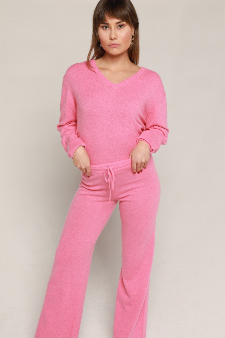 Cashmere trousers hot pink