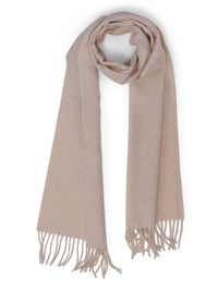 Cashmere Scarf with Fringes – Light Natural