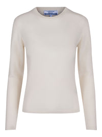 Round Neck Cashmere Sweater – White