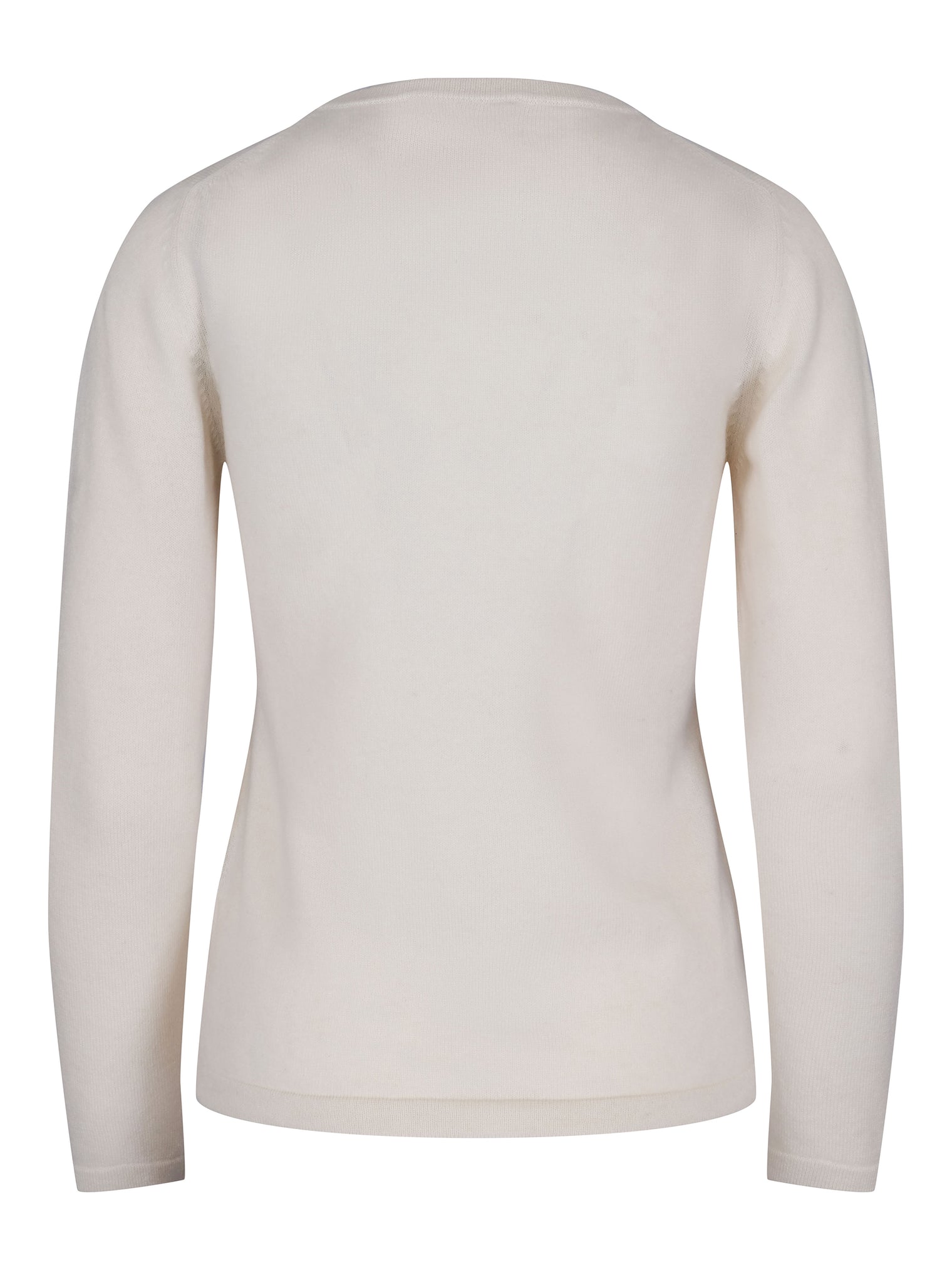 Round Neck Cashmere Sweater – White