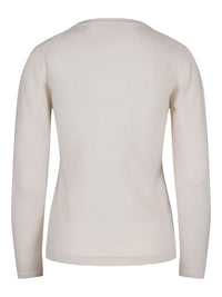 Round Neck Cashmere Sweater – White