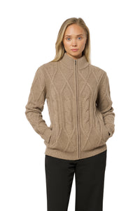 Thick braided cashmere jacket dark organic
