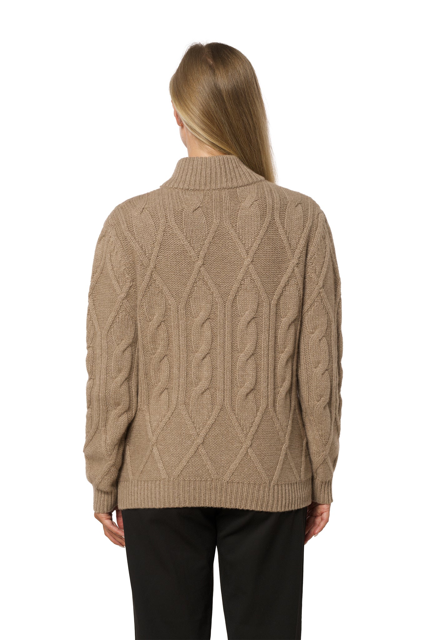 Thick braided cashmere jacket dark organic