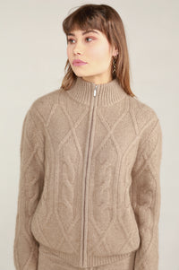Thick braided cashmere jacket dark organic