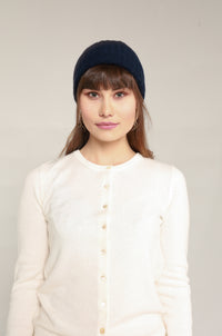 Navy Blue Cashmere Beanie
