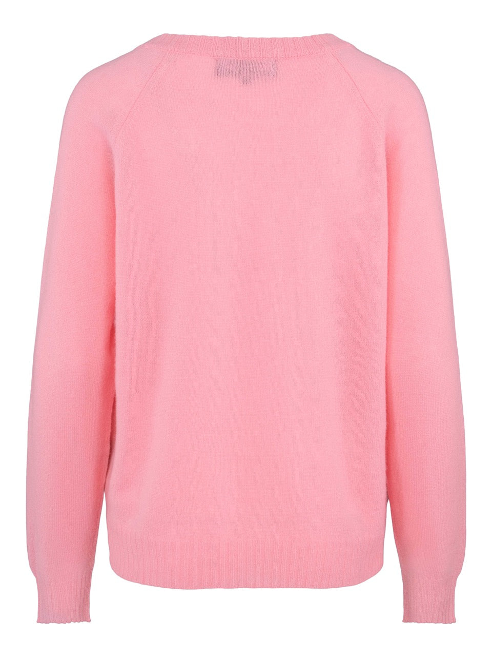 V-neck cashmere sweater bubblegum