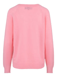 V-neck cashmere sweater bubblegum