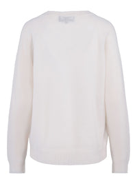 V-Neck Cashmere Sweater – White