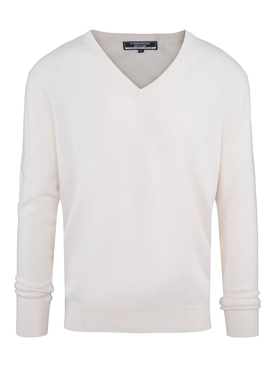 V-Neck Cashmere Sweater – White
