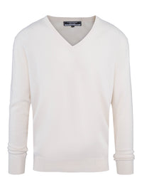 V-Neck Cashmere Sweater – White