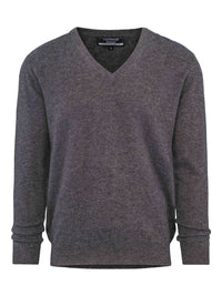 V-Neck Cashmere Sweater – Charcoal Grey