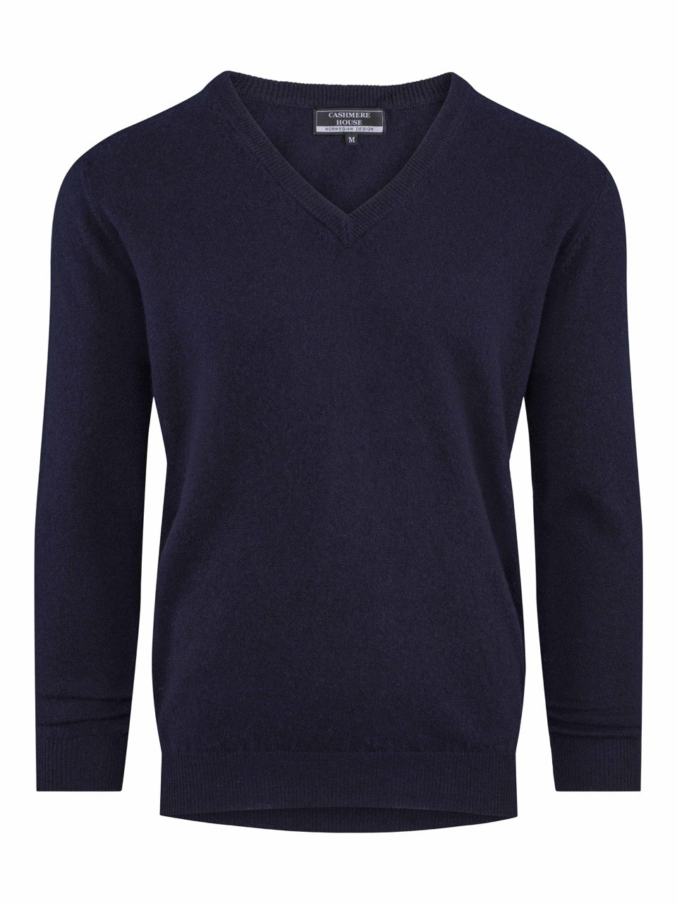 V-Neck Cashmere Sweater – Navy Blue
