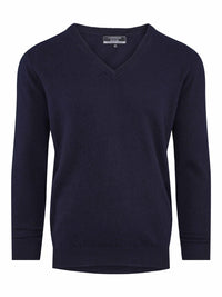 V-Neck Cashmere Sweater – Navy Blue