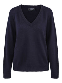 V-Neck Cashmere Sweater – Navy Blue