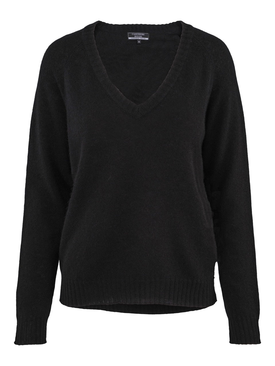 V-Neck Cashmere Sweater – Black