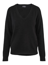 V-Neck Cashmere Sweater – Black