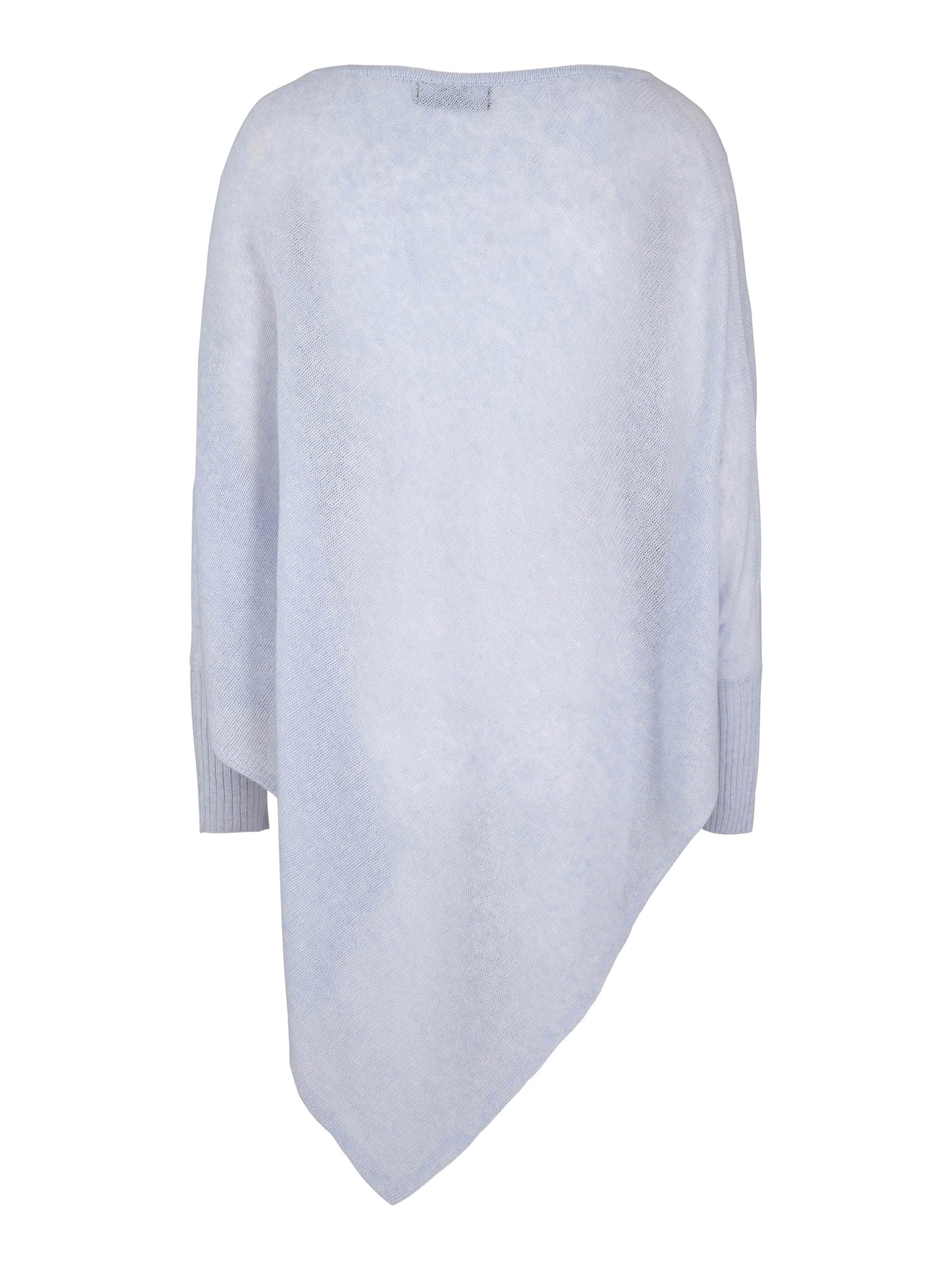 Cashmere Poncho with Sleeves – Sky Blue
