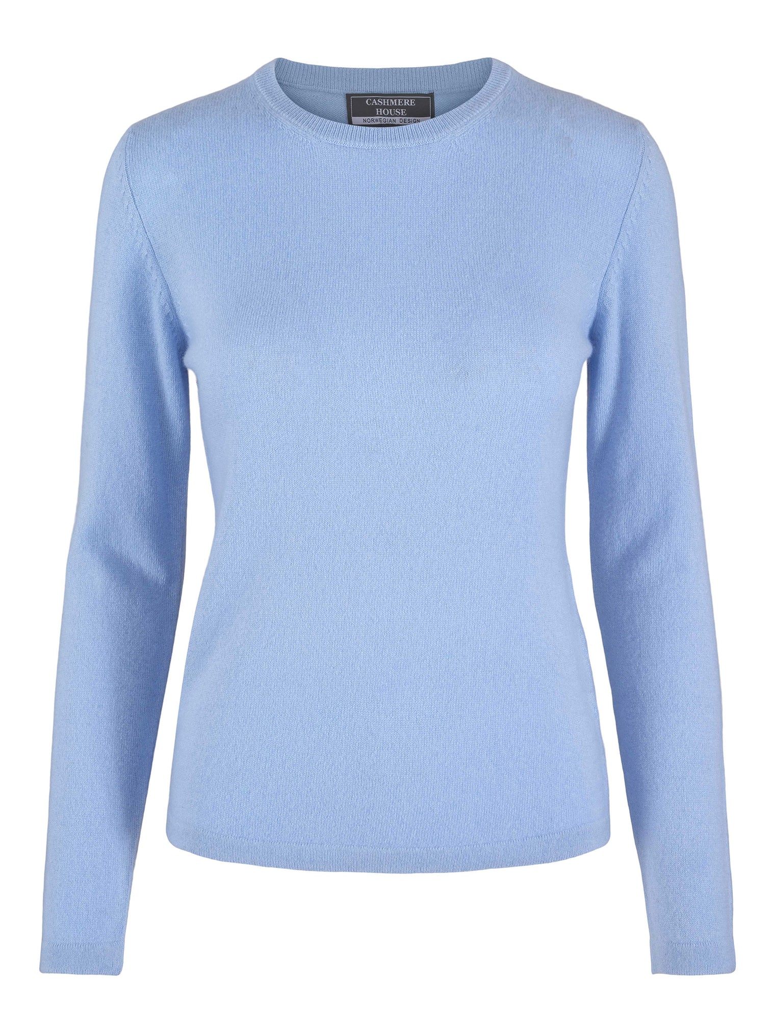 Round Neck Cashmere Sweater – Light Blue