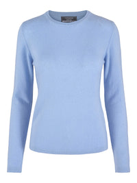 Round Neck Cashmere Sweater – Light Blue