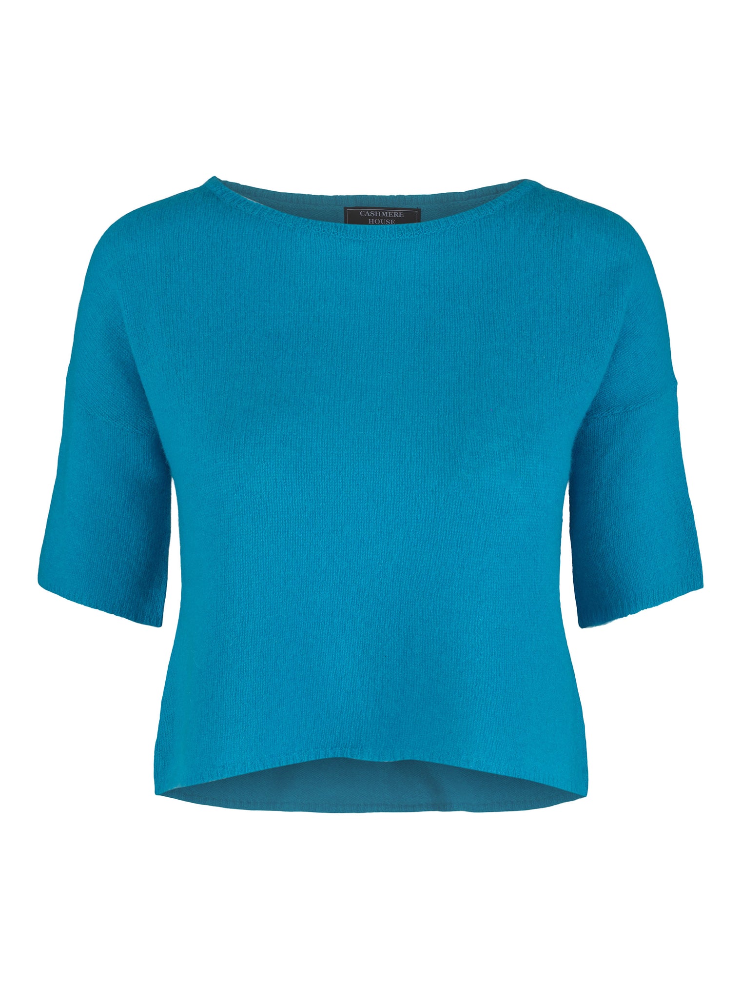 Short Sleeve Cashmere Sweater – Turquoise