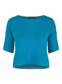 Short Sleeve Cashmere Sweater – Turquoise