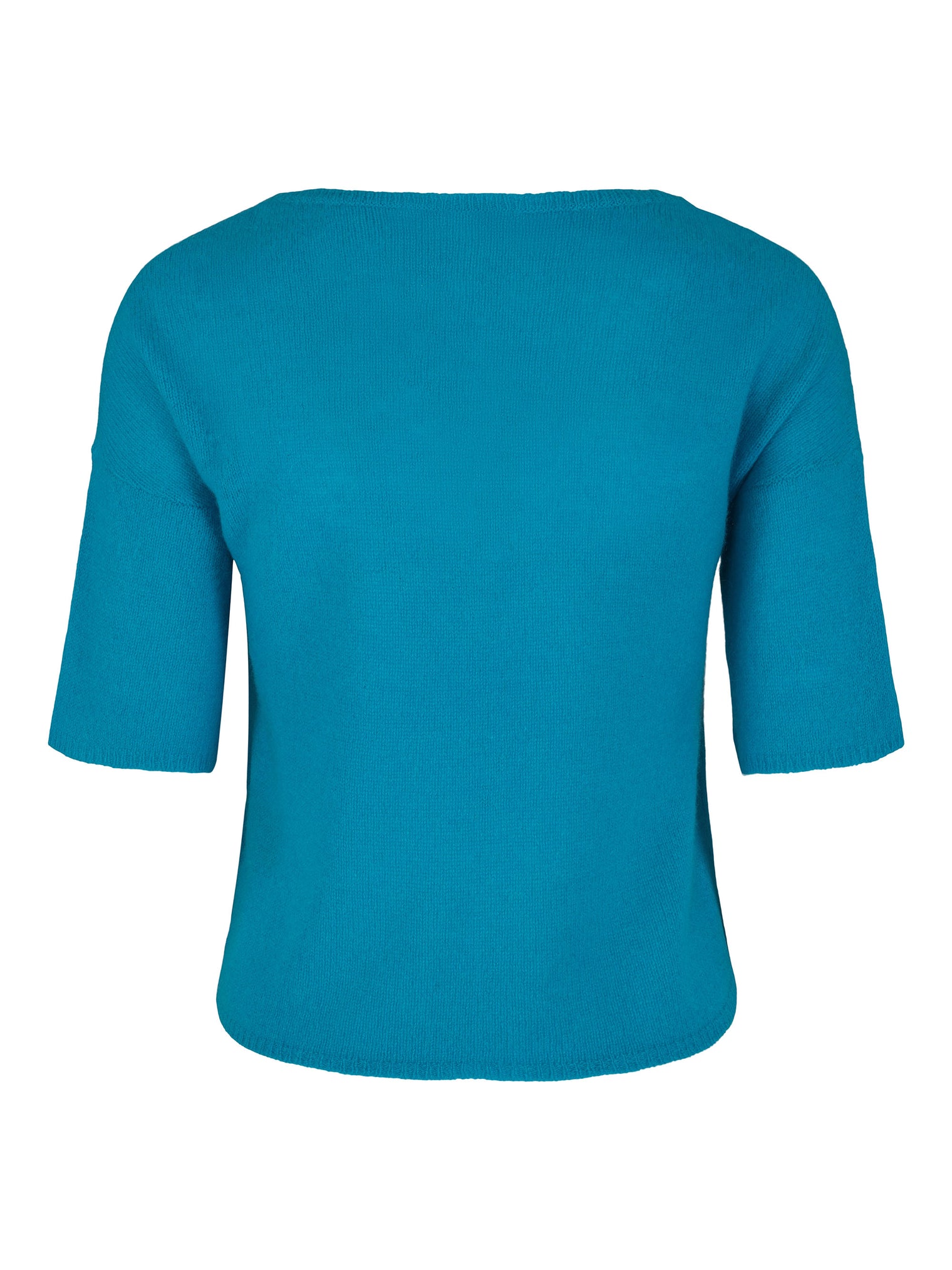 Short Sleeve Cashmere Sweater – Turquoise