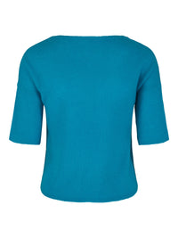 Short Sleeve Cashmere Sweater – Turquoise
