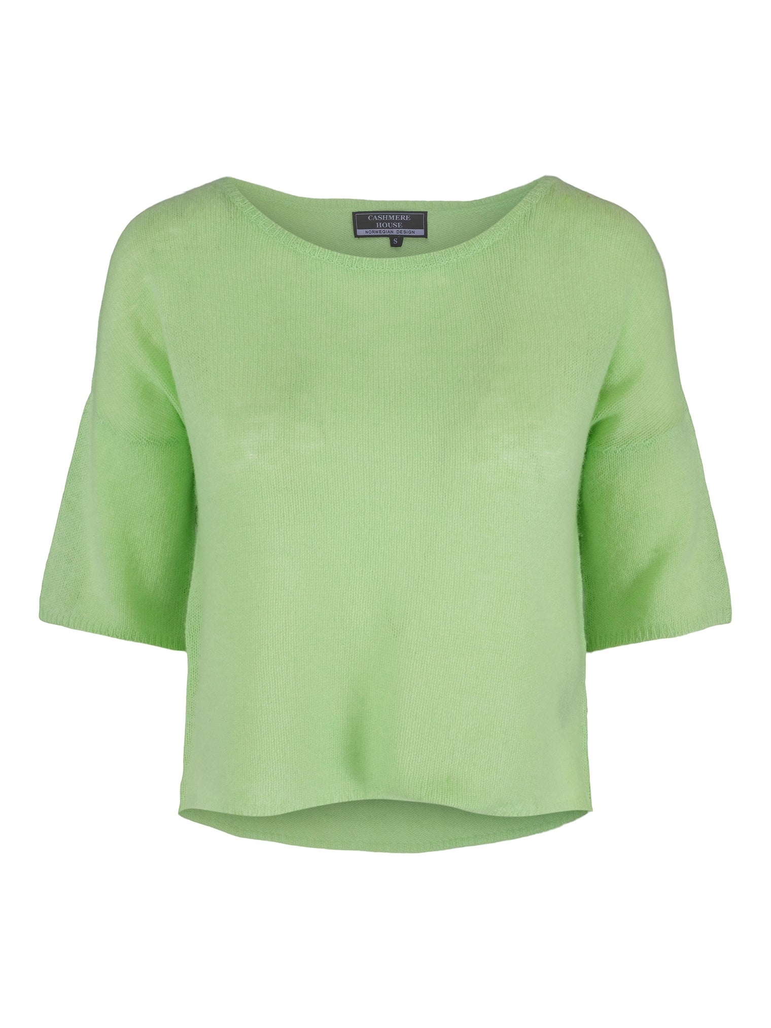 Short-sleeved cashmere sweater green