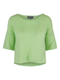 Short-sleeved cashmere sweater green