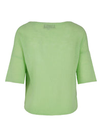 Short-sleeved cashmere sweater green