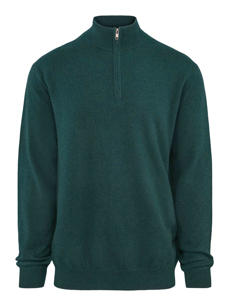 Cashmere Zip Sweater – Forest Green