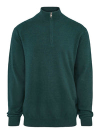 Cashmere Zip Sweater – Forest Green