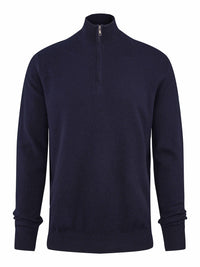 Cashmere Zip Sweater – Navy Blue