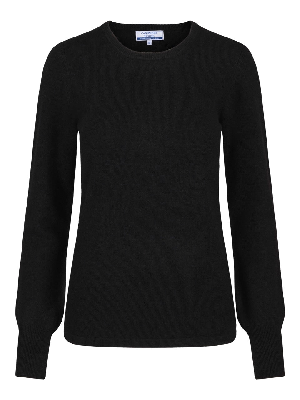Round Neck Cashmere Sweater – Black