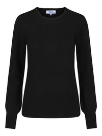 Round Neck Cashmere Sweater – Black