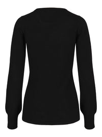 Round Neck Cashmere Sweater – Black